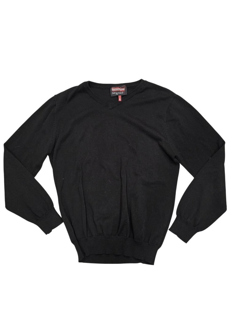 No Retreat Black Pullover Sweater XL Mens Cotton Blend Long Sleeve Casual stretc